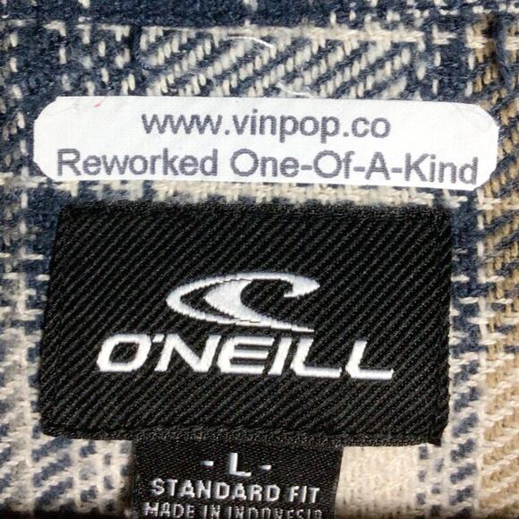 Reworked Endless Summer O'NEILL Surfing Flannel Blue Large - Picture 4 of 6